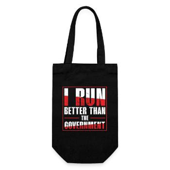 Je cours mieux que les coureurs du gouvernement - Sac à bouteille - noir - Devant