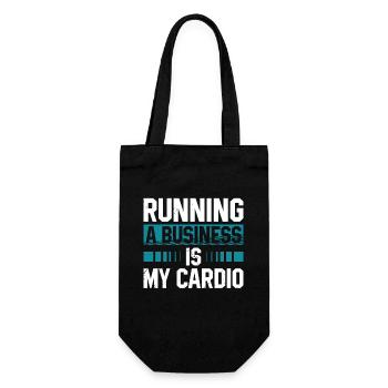 Running a business is my - Gift Bag for Bottles - black - Front