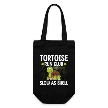 Tortoise Running Club Langsam wie eine Muschel - Geschenkbeutel für Flaschen - Schwarz - Vorne