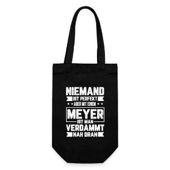 Meyer Niemand ist Perfekt Geschenkidee - Geschenkbeutel für Flaschen - Schwarz - Vorne