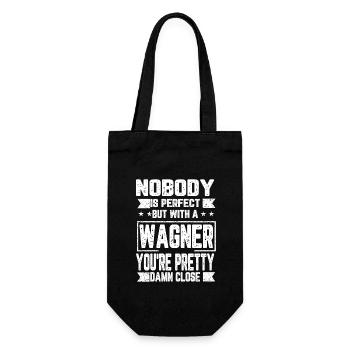 Wagner Niemand ist Perfekt Geschenk - Geschenkbeutel für Flaschen - Schwarz - Vorne