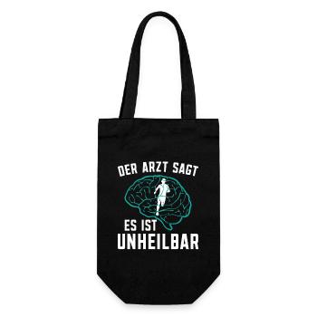 Läufer Marathon Bekleidung Der Arzt sagt es ist - Geschenkbeutel für Flaschen - Schwarz - Vorne