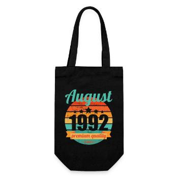 Geboren August 1992 30 Jahre 30er 30.Geburtstag - Geschenkbeutel für Flaschen - Schwarz - Vorne