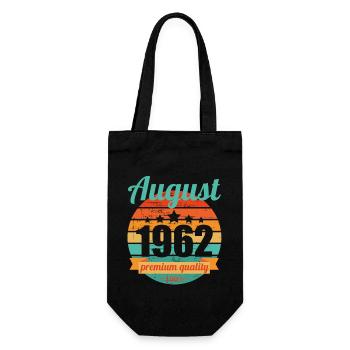 Né en août 1962 60 ans 60s 60e anniversaire - Sac à bouteille - noir - Devant