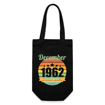 Né en décembre 1962 60 ans 60s 60e anniversaire - Sac à bouteille - noir - Devant