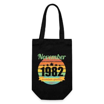 Born November 1982 40 years 40s 40th birthday - Gift Bag for Bottles - black - Front