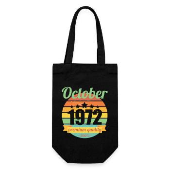 Né en octobre 1972 50 ans 50s 50e anniversaire - Sac à bouteille - noir - Devant