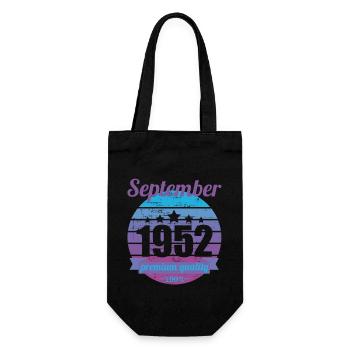 Born September 1952 70 years 70s 70th birthday - Gift Bag for Bottles - black - Front