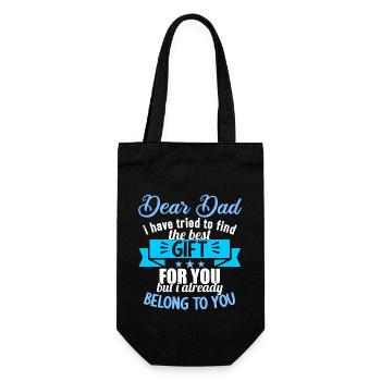 Dear Dad i have tried to find the best gift - Gift Bag for Bottles - black - Front