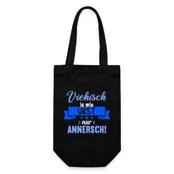 Sächsischer Dialekt Sachsen Sächsische Sprüche - Geschenkbeutel für Flaschen - Schwarz - Vorne