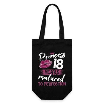 18 ans fille 18 bday Princesse 18 anniversaire - Sac à bouteille - noir - Devant