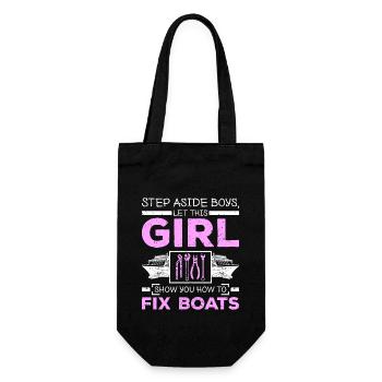 Woman Girl fix boats - Geschenkbeutel für Flaschen - Schwarz - Vorne
