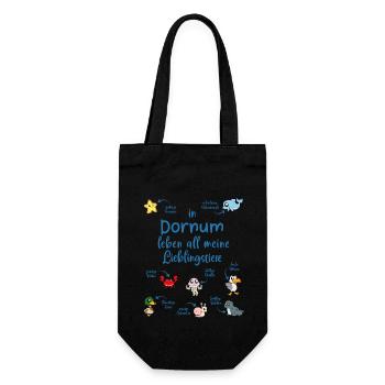 Meine Lieblingstiere in Dornum - Geschenkbeutel für Flaschen - Schwarz - Vorne