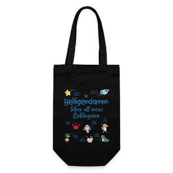 Meine Lieblingstiere in Heiligendamm - Geschenkbeutel für Flaschen - Schwarz - Vorne