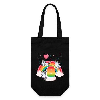 8ème anniversaire Rainbow Unicorn Thème Anniversaire - Sac à bouteille - noir - Devant