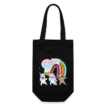 9. Geburtstag Dabbing Llama Einhorn Faultier | 9. - Geschenkbeutel für Flaschen - Schwarz - Vorne