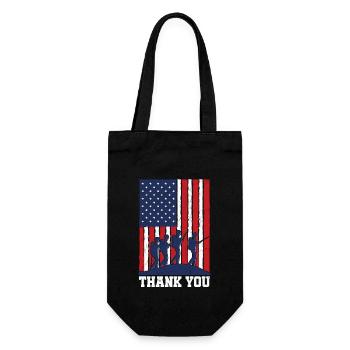 Veterans Day Vintage Memorial Day Freedom - Geschenkbeutel für Flaschen - Schwarz - Vorne