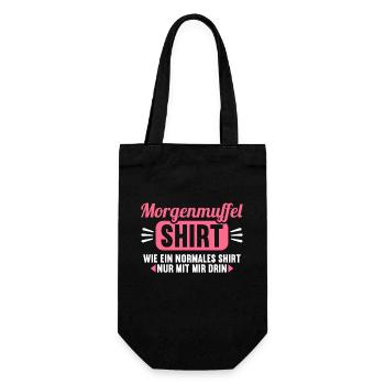 Morgenmuffel Shirt wie normales nur mit mir drin - Geschenkbeutel für Flaschen - Schwarz - Vorne