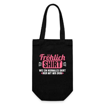 Fröhlich Shirt wie normales Shirt nur mit mir drin - Geschenkbeutel für Flaschen - Schwarz - Vorne