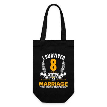 J’ai survécu à 8 ans de mariage 8ème anniversaire de mariage - Sac à bouteille - noir - Devant