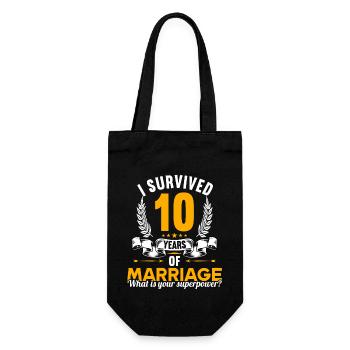 J’ai survécu à 10 ans de mariage 10ème anniversaire de mariage - Sac à bouteille - noir - Devant