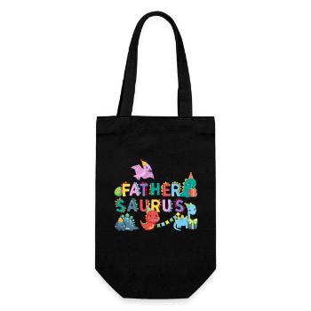 Father Saurus | Rawr Dinosaur Tshirt | Family - Gift Bag for Bottles - black - Front