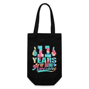 11th birthday or anniversary 11 years of being - Gift Bag for Bottles - black - Front