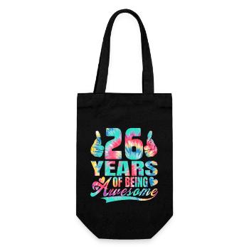 26th birthday or anniversary 26 years of being - Gift Bag for Bottles - black - Front
