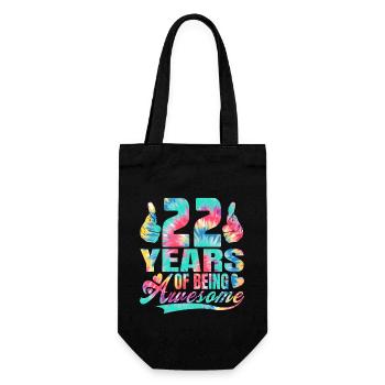 22nd birthday or anniversary 22 years of being - Gift Bag for Bottles - black - Front