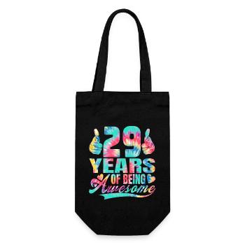 29th birthday or anniversary 29 years of being - Gift Bag for Bottles - black - Front