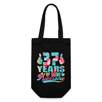 37th birthday or anniversary 37 years of being - Gift Bag for Bottles - black - Front