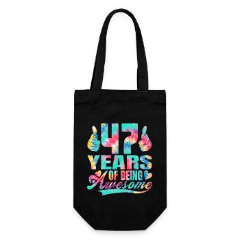 47th birthday or anniversary 47 years of being - Gift Bag for Bottles - black - Front
