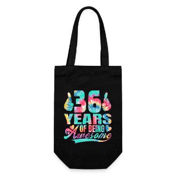 36th birthday or anniversary 36 years "awesome" - Gift Bag for Bottles - black - Front