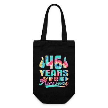 46th birthday or anniversary 46 years of being - Gift Bag for Bottles - black - Front
