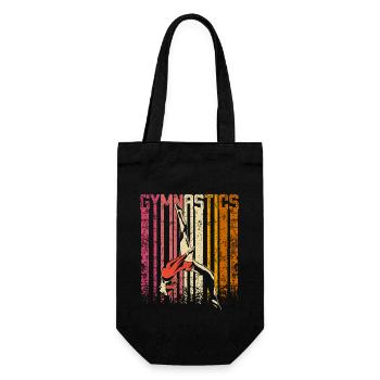 Retro Vintage gymnastics - Geschenkbeutel für Flaschen - Schwarz - Vorne