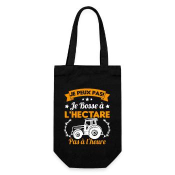 Je peux pas! Je bosse à l'hectare pas à l'heure - Sac à bouteille - noir - Devant