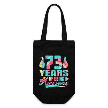 73rd birthday or anniversary 73 years of being - Gift Bag for Bottles - black - Front
