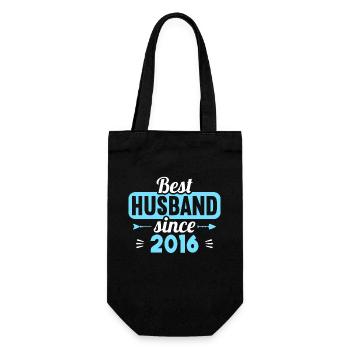 Beste Ehefrau Bester Ehemann seit 2016 - Geschenkbeutel für Flaschen - Schwarz - Vorne
