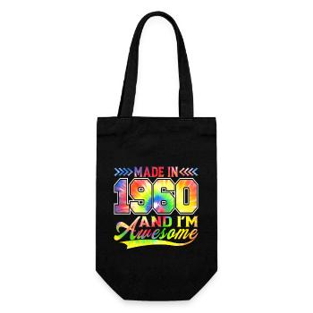 Made In 1960 And I'm Awesome Color Spectrum - Gift Bag for Bottles - black - Front