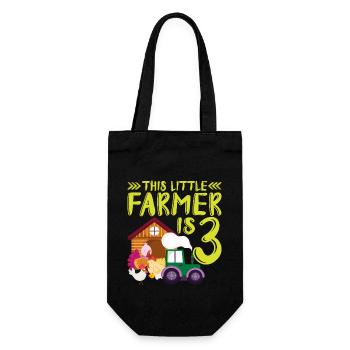 This small farmer is 3 farm thematic - Gift Bag for Bottles - black - Front