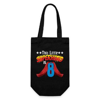Ce petit super-héros a 8 ans - Sac à bouteille - noir - Devant