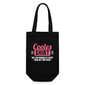 Cooles Shirt wie normales Shirt nur mit mir drin - Geschenkbeutel für Flaschen - Schwarz - Vorne