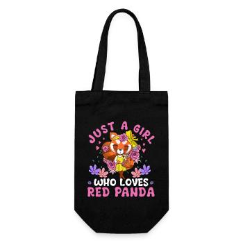 Just a Girl who loves Red Panda - Geschenkbeutel für Flaschen - Schwarz - Vorne