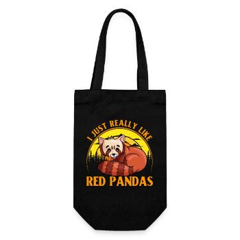 I just really like Red Pandas - Geschenkbeutel für Flaschen - Schwarz - Vorne
