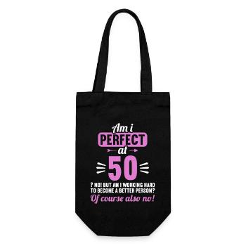 Am I perfect at 50 years 50th birthday - Gift Bag for Bottles - black - Front