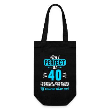Am I perfect at 40 years 40th birthday - Gift Bag for Bottles - black - Front