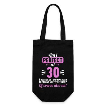 Am I perfect at 30 years 30th birthday - Gift Bag for Bottles - black - Front