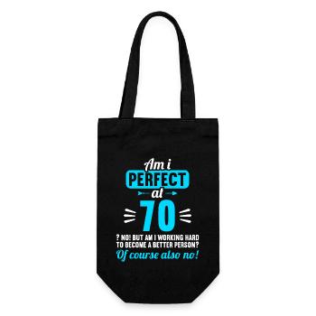 Am I perfect at 70 years 70th birthday - Gift Bag for Bottles - black - Front