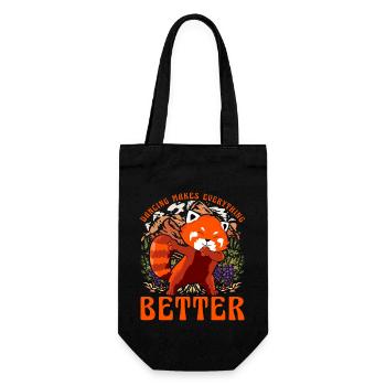 Dancing makes everything betterRoter Panda - Geschenkbeutel für Flaschen - Schwarz - Vorne