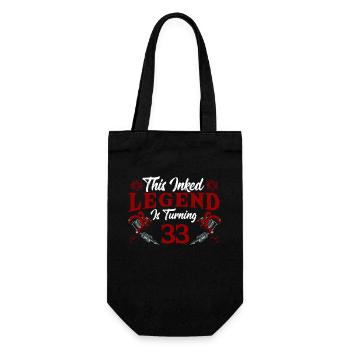 This Ink Legend Will Be 33 Awesome 33rd Birthday - Gift Bag for Bottles - black - Front